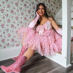 Pink Floral Babydoll Dress